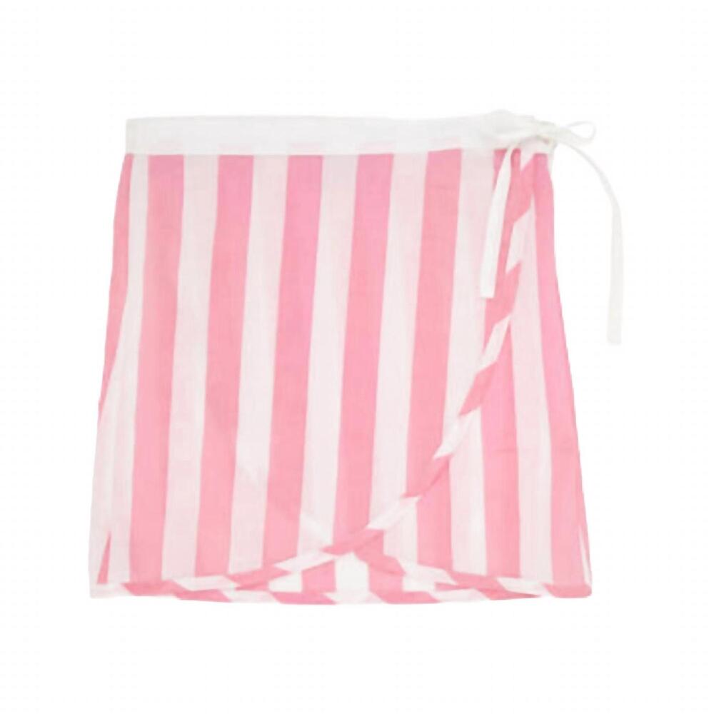 NEW BEAUFORT BONNET women's wrap song sarong in hamptons hot pink stripe